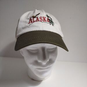 Vintage Embroidered Alaska Baseball Cap Adjustable Leather Strapback